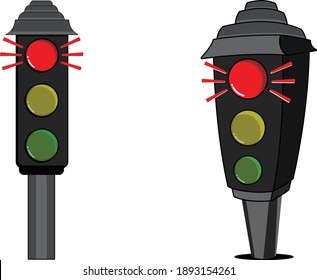 Ilustración del icono rojo de semáforo
