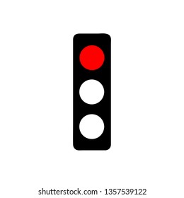 Traffic Light Red Icon / Stop - Vector / Illustration