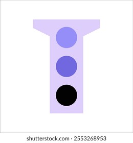 Semáforo Con La Señal Roja En La Ilustración vectorial Plana Que Simboliza Control De Tráfico Y Seguridad, Aislado En El Fondo Blanco