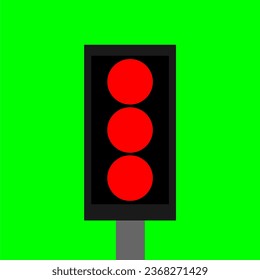 The traffic light is a red stop sign