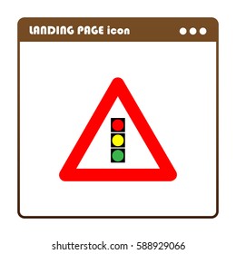traffic light in a red triangle, landing page icon