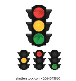 Traffic light With red yellow green colors