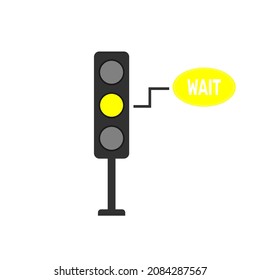 Traffic Light to regulate the movement of cars in flat design. Icon on an isolated white background. A tool for regulating traffic on the road. Vector Traffic Light.
