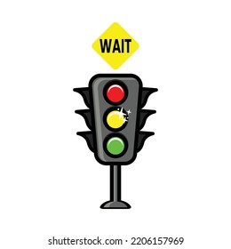 traffic light regulations, with a description of the meaning of the colors on the traffic lights, suitable for illustration, education, learning, and logos. learn traffic signs