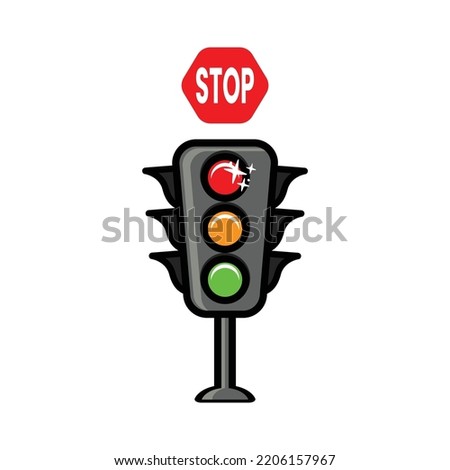 traffic light regulations, with a description of the meaning of the colors on the traffic lights, suitable for illustration, education, learning, and logos. learn traffic signs