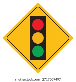 Traffic Light Road Sign Vector art illustration