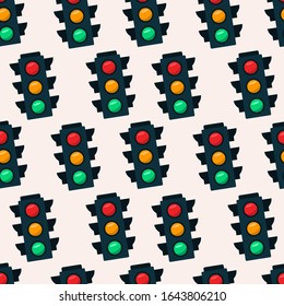 traffic light seamless pattern vector illustration background
