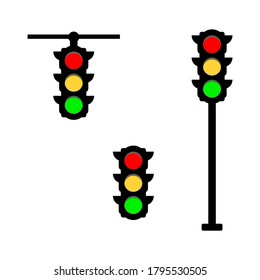 luz de tráfico aislada en fondo blanco. ilustración vectorial