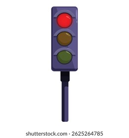 Traffic light showing red light, indicating that vehicles must stop