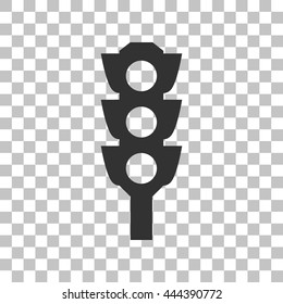 Traffic light sign. Dark gray icon on transparent background.