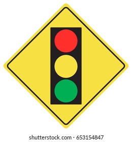 Traffic light sign flat design vector