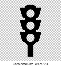 Traffic light sign. Flat style icon on transparent background