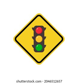 Traffic light sign icon on white background.