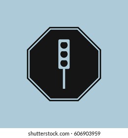 Traffic light sign icon vector