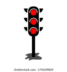 Traffic light sign. Traffic light icon with a white background. Symbols set security and movement warning. Flat vector illustration.Vector EPS10