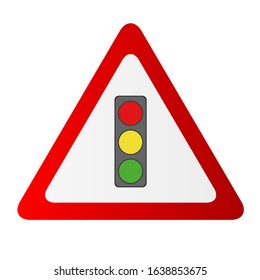 traffic light sign on white background