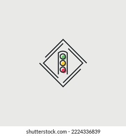 traffic light sign poster vector icon
