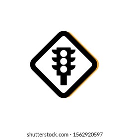 traffic light sign road flat image vector illustration