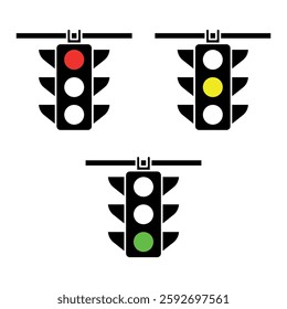 traffic light sign symbol vector flat icon