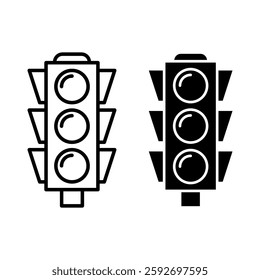 traffic light sign symbol vector flat icon