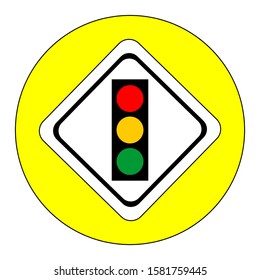 Traffic light sign. Symbols set security and movement warnings. vector illustration