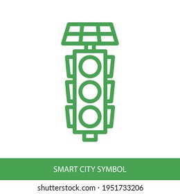 Diseño vectorial de señalización de luz de tráfico. Símbolo de ciudad inteligente para el diseño de tu sitio web, logotipo, aplicación, interfaz de usuario. Ilustración vectorial Eps10.