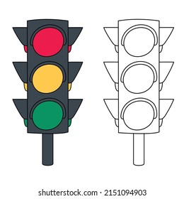 Traffic Light Sign Vector Icon Illustration