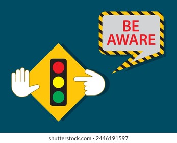 Traffic light sign vector, traffic light icon, traffic light symbol, traffic signboard, road, rule on on the road. Can use for infographic, banner, poster, web design. Isolated for graphic. 