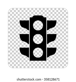 Traffic light signal -  black vector icon