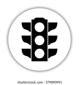 Traffic light signal -  black vector icon