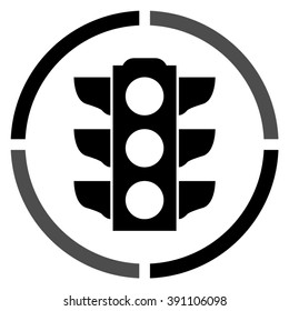 Traffic light signal -  black vector icon