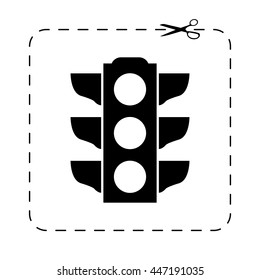 Traffic light signal  - black vector icon