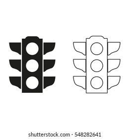 Traffic light signal  - black vector icon