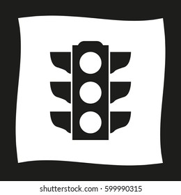 Traffic light signal  - black vector icon