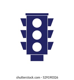Traffic light signal. Traffic light blue vector icon