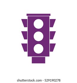 Traffic light signal. Traffic light purple vector icon