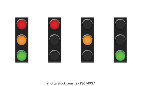 Conjunto de Ilustración vectorial de estados de señal de semáforo