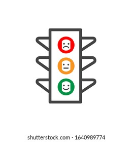 Traffic light signal - Vector icon. Emojy traffic light Stock Vector illustration isolated on white background.