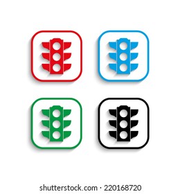 Traffic light signal - Vector icon with shadow 