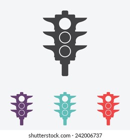 Traffic Light Signal Vector Icon.