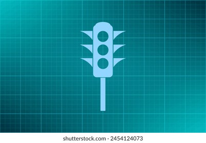 Traffic light signal - Vector icon with shadow on a grey background