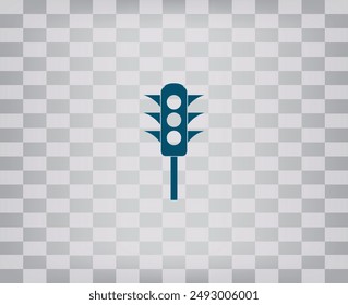 Traffic light signal - Vector icon with shadow on a grey background