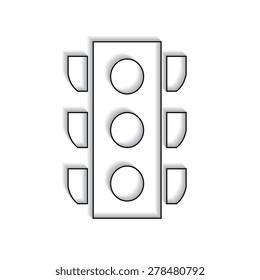 Traffic light signal - Vector icon isolated  with shadow