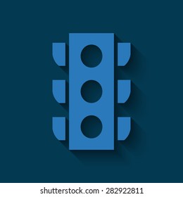  Traffic light signal - Vector icon isolated with shadow on a blue background