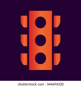 Traffic light signal - Vector icon isolated