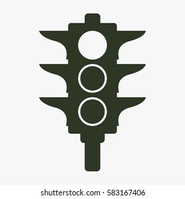 Traffic light signal vector icon.