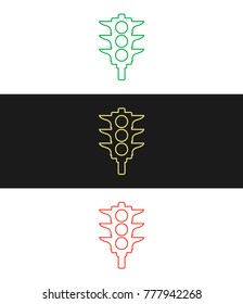 Traffic light signal vector icon.