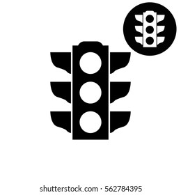 Traffic light signal -  white vector icon