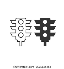 Traffic light signals vector icon illustration sign