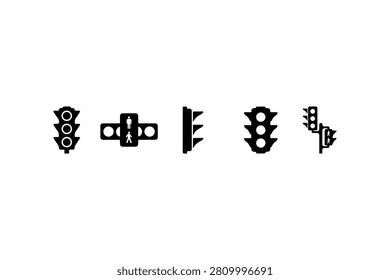 Traffic Light Silhouette Vector Collection Set